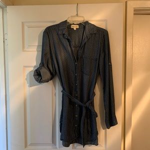 ANTHROPOLOGIE chambray patterned tunic top